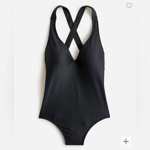JCREW Long-torso plunge one-piece black swimsuit